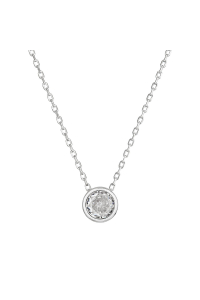 Obrázok pre Strieborný náhrdelník so zirkónom v bielej farbe 12052.1 crystal