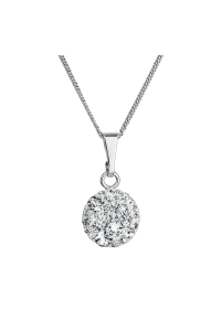 Obrázok pre Strieborný náhrdelník so Swarovski kryštálmi okrúhly biely 32086.1 crystal