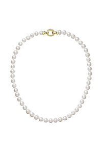 Obrázok pre Perlový náhrdelník z pravých riečnych perál biely 22003.1 Au plating