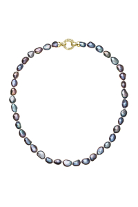Obrázok pre Perlový náhrdelník z pravých riečnych perál modrý 22027.3 peacock Au plating
