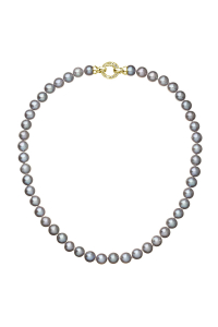 Obrázok pre Perlový náhrdelník z pravých riečnych perál šedý 22028.3 grey Au plating