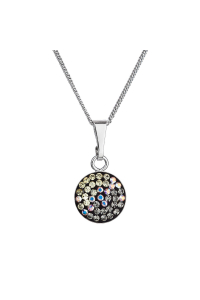 Obrázok pre Strieborný náhrdelník so Swarovski kryštálmi okrúhly mesačný svit 32086.3 moonlight