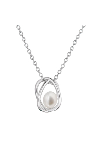 Obrázok pre Strieborný náhrdelník s riečnou perličkou v klietke 22044.1
