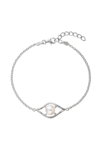 Obrázok pre Perlový náramok z pravou riečnou perlou v lístočku biely 23017.1
