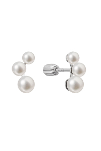 Obrázok pre Strieborné náušnice kôstky s tromi bielymi riečnymi perlami 21101.1B