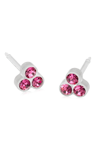 Obrázok pre Nealergénne náušnice z lekárskeho plastu Trojlístky 6 mm ružové