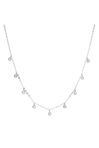 Obrázok pre Strieborný náhrdelník s 9 malými okrúhlymi zirkonmi 12056.1. crystal