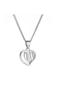 Obrázok pre Strieborný náhrdelník srdca so zirkónmi 12074.1