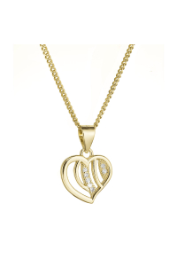 Obrázok pre Pozlátený strieborný náhrdelník srdca so zirkónmi 12074.1 Au plating