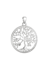 Obrázok pre Strieborný prívesok strom života lemovaný zirkónmi biely 14025.1