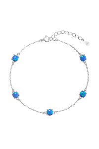 Obrázok pre Strieborný náramok so syntetickými opálmi modrý okrúhly 13029.3 blue