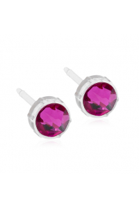 Obrázok pre Nealergénne náušnice z lekárskeho plastu okrúhle 6 mm fuchsia