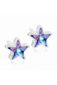 Obrázok pre Nealergénne náušnice z lekárskeho plastu Hviezdičky 6 mm fialové AB