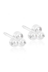 Obrázok pre Nealergénne náušnice z lekárskeho plastu Trojlístky 6 mm Perličky