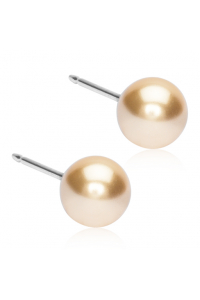 Obrázok pre Nealergénne náušnice z lekárskeho titánu Perly 6 mm zlaté