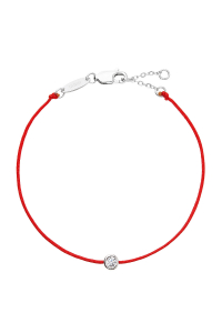 Obrázok pre Kabbalah červený náramok strieborný okrúhly 13005.3