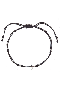 Kabbalah čierny náramok strieborný krížik 13023.3 black Obrázok pre Kabbalah čierny náramok strieborný krížik 13023.3 black