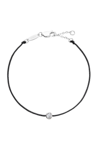 Obrázok pre Kabbalah čierny náramok strieborný okrúhly 13005.3