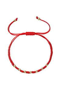 Obrázok pre Kabbalah náramok červený so zlatými ozdobnými guličkami 93T00102 red