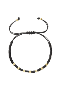 Obrázok pre Kabbalah náramok čierny so zlatými guličkami 93T00101 black