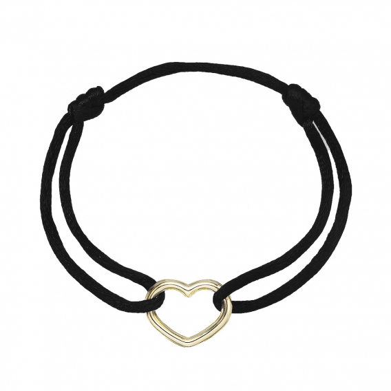 Obrázok pre Kabbalah náramok s pozláteným srdcom 13093.3 black