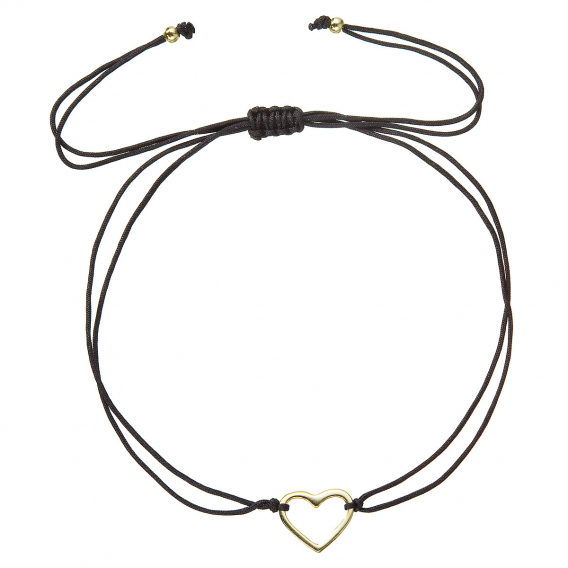 Obrázok pre Kabbalah náramok s pozláteným srdiečkom 13043.3 black