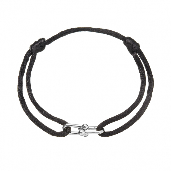 Obrázok pre Kabbalah náramok so striebornou ozdobou 13094.3 black