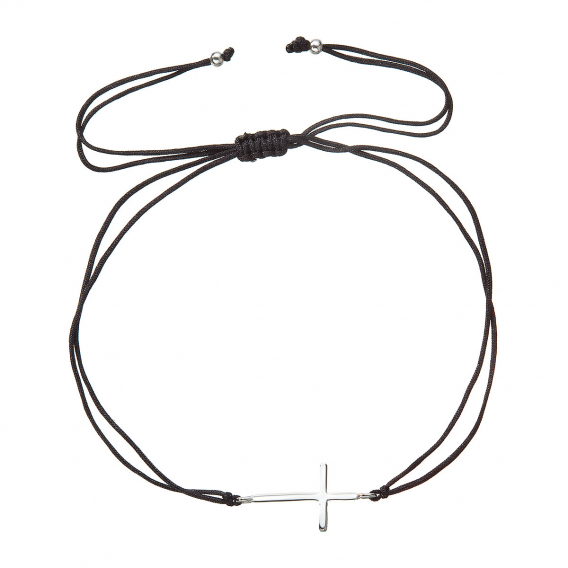 Obrázok pre Kabbalah náramok so strieborným krížikom 13045.3 black