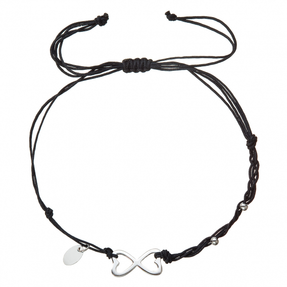 Obrázok pre Kabbalah náramok so strieborným nekonečnom 13048.3 black