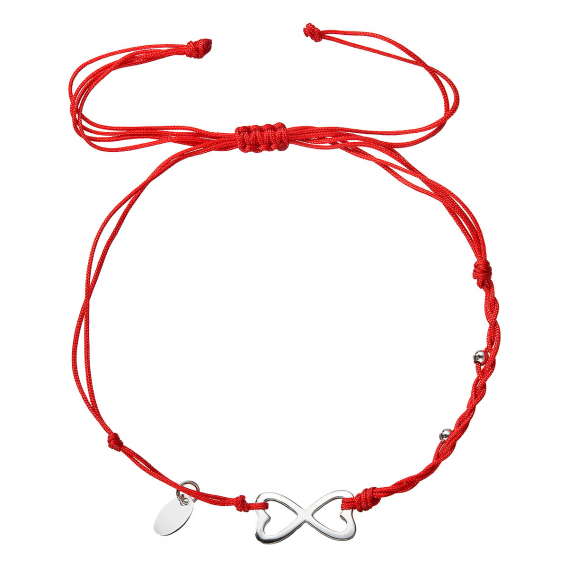 Obrázok pre Kabbalah náramok so strieborným nekonečnom 13048.3 red