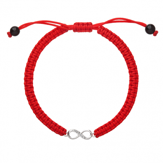 Obrázok pre Kabbalah náramok strieborné nekonečno 13002.3 červený