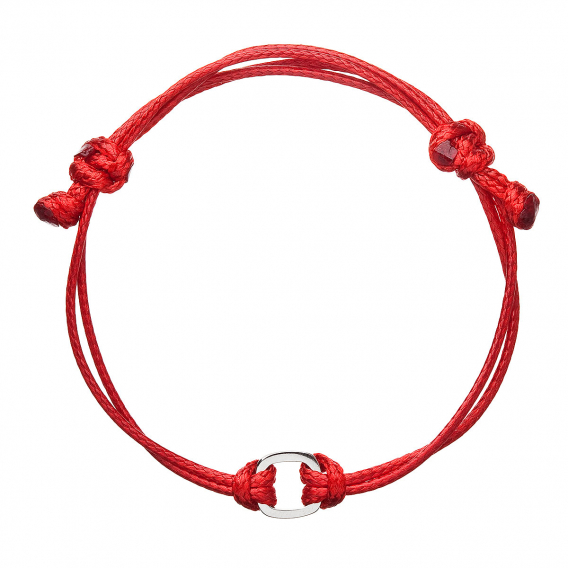 Obrázok pre Kabbalah náramok strieborný štvorček 13003.3 červený