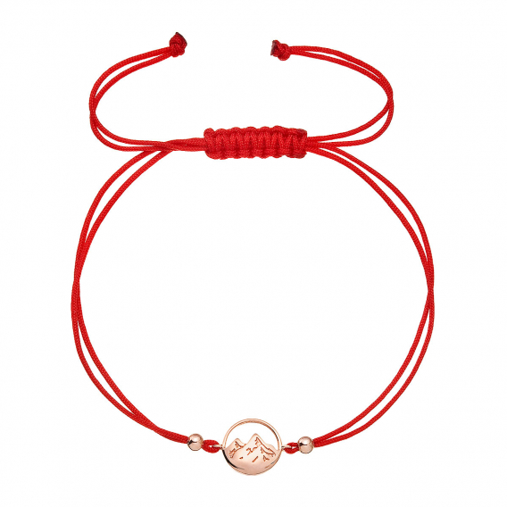 Obrázok pre Kabbalah pozlátený rose gold náramok hory 13090.1 červený