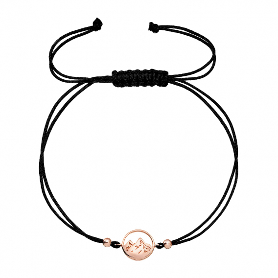 Obrázok pre Kabbalah pozlátený rose gold náramok hory 13090.1 čierny