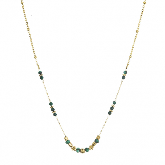 Obrázok pre Náhrdelník oceľový s africkým malachitom 42031.3