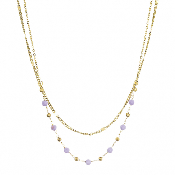 Obrázok pre Náhrdelník oceľový s ametystom 42029.3