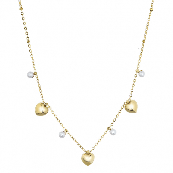 Obrázok pre Náhrdelník s perličkami a srdiečkami 42023.1