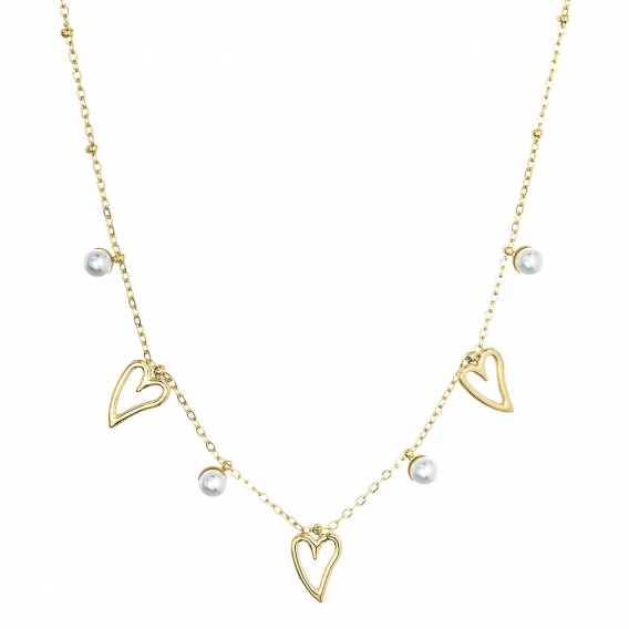 Obrázok pre Náhrdelník s perličkami a srdiečkami 42025.1