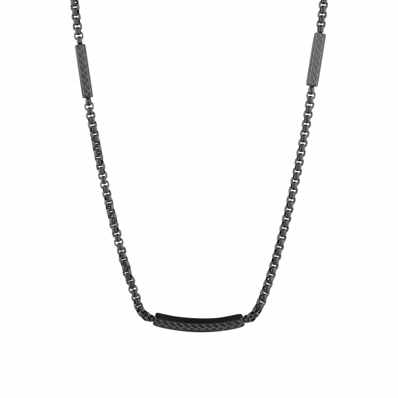 Obrázok pre Náhrdelník pánsky z matnej čiernej ocele 42007.3 čierny