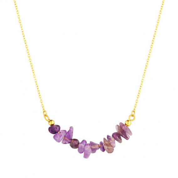 Obrázok pre Náhrdelník s kameňom ametyst 42037.3 oceľ