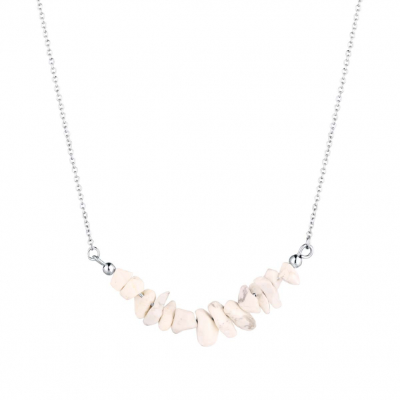 Obrázok pre Náhrdelník s kameňom biely howlit 42037.1 oceľ