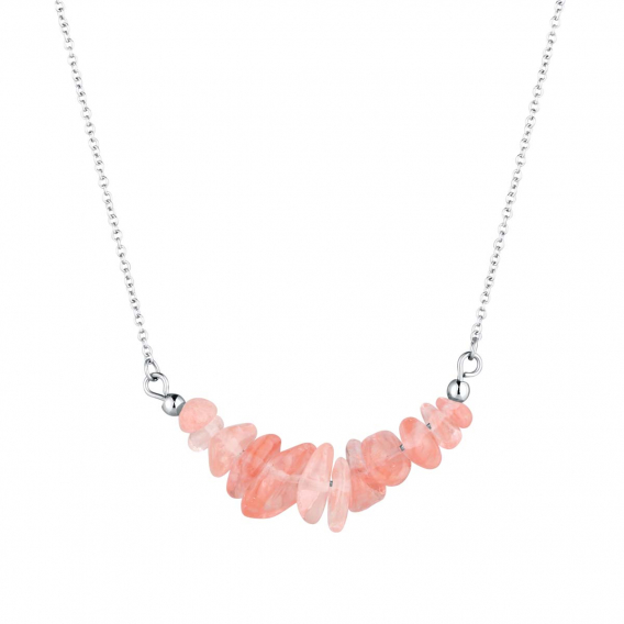 Obrázok pre Náhrdelník s kameňom červený achát 42037.3 oceľ