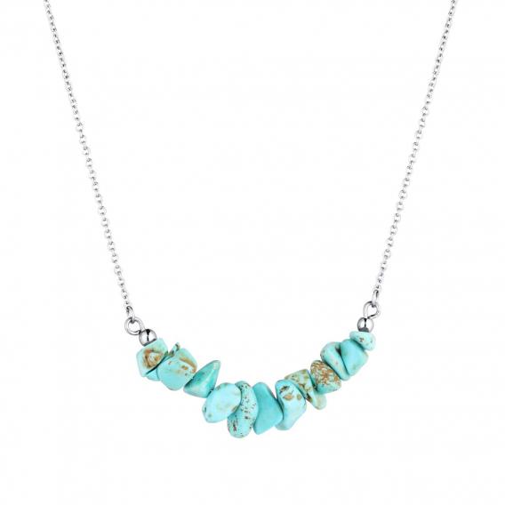 Obrázok pre Náhrdelník s kameňom tyrkys 42037.3 oceľ