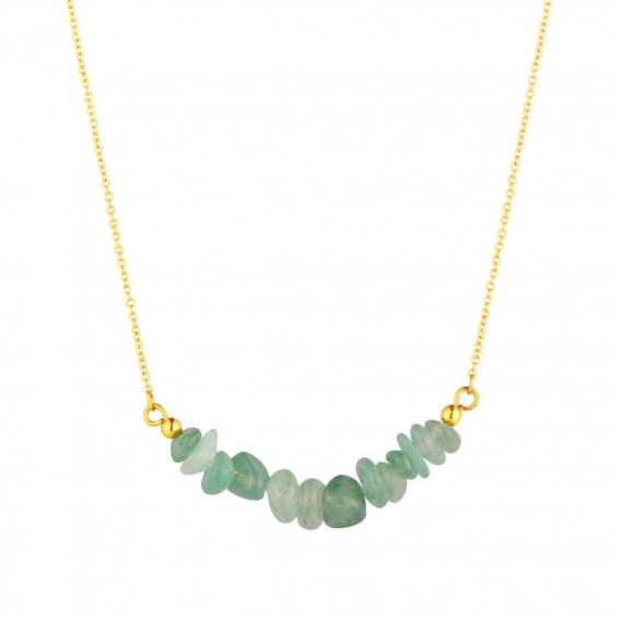 Obrázok pre Náhrdelník s kameňom zelený avanturín 42037.3 oceľ