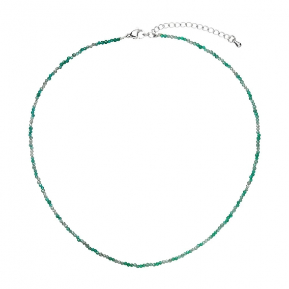 Obrázok pre Náhrdelník so zelenými syntetickými kameňmi 42012.3 oceľ