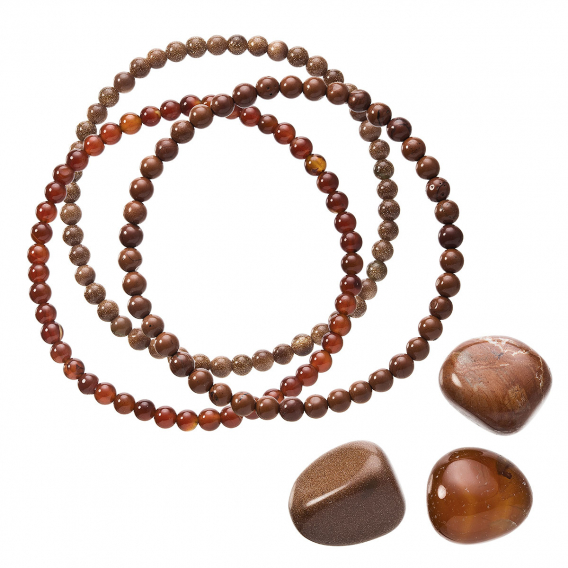 Obrázok pre Náramky s minerálnymi kameňmi achát, avanturine 43043.3 sv.hnedý