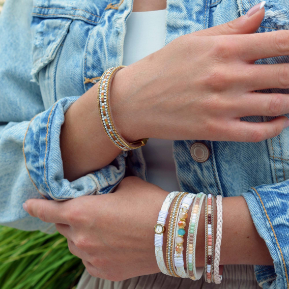 Obrázok pre Náramok béžový textilný 53009.3 beige