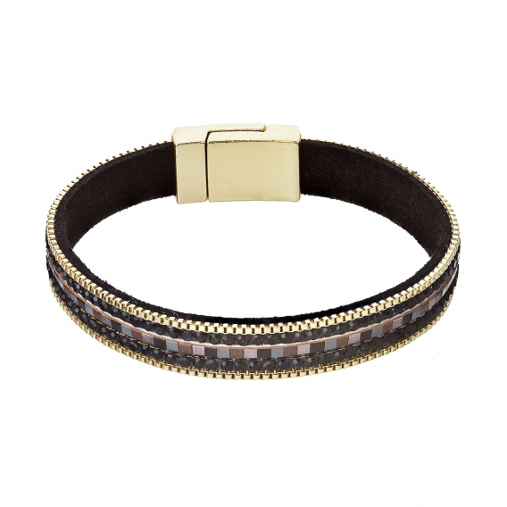 Obrázok pre Náramok čierny textilný 53008.3 black