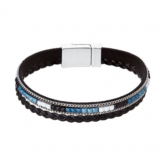 Obrázok pre Náramok čierny textilný 53009.3 black