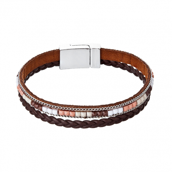 Obrázok pre Náramok hnedý textilný 53009.3 brown